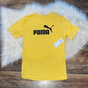 Puma Kids XL Yellow Logo Tee NWT Graphic T-Shirt Youth